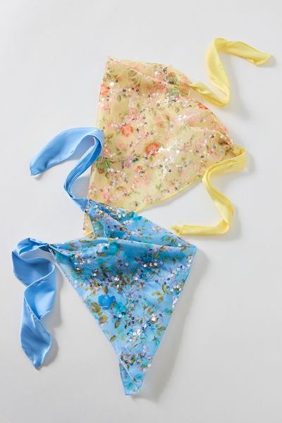 Thea Floral Embellished Sheer Headscarf