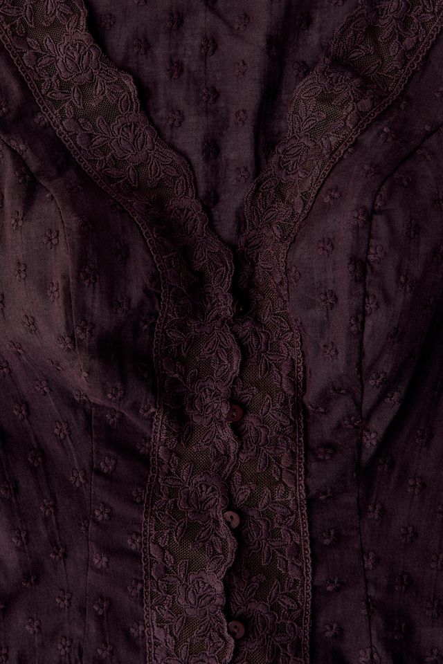Kimchi Blue Aurelia Lace Trim Flutter Sleeve Blouse #5