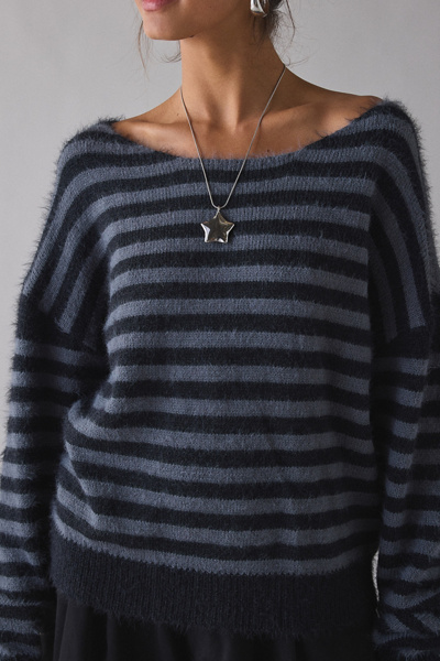 Motel Zuleika Oversized Boatneck Striped Sweater