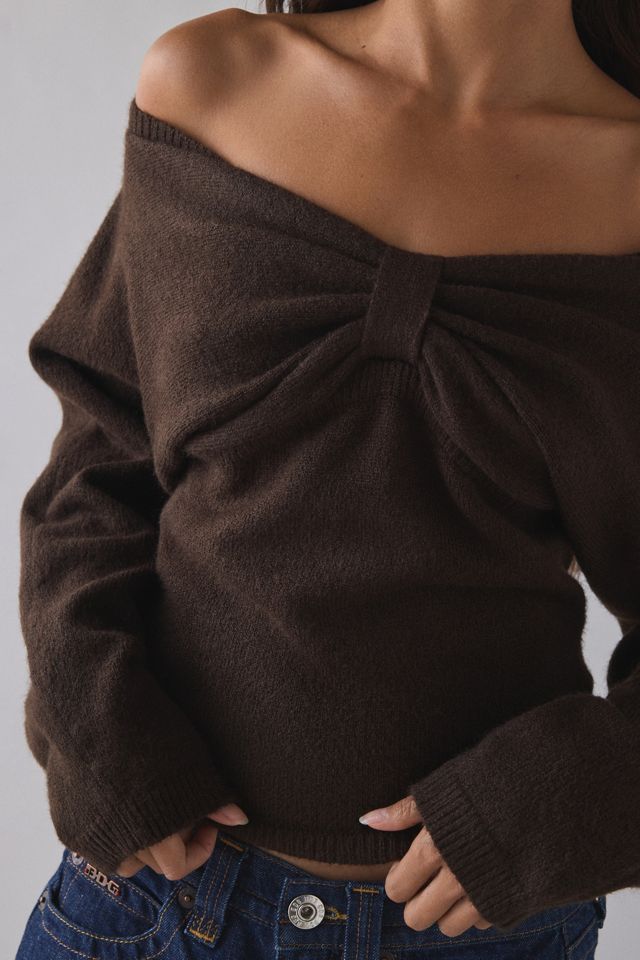 Motel Sikuna Bow Off-The-Shoulder Sweater #1