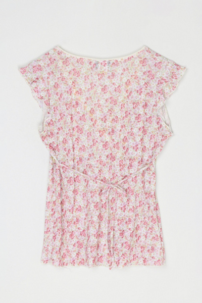 Vintage Y2k Pink Printed Tied Top