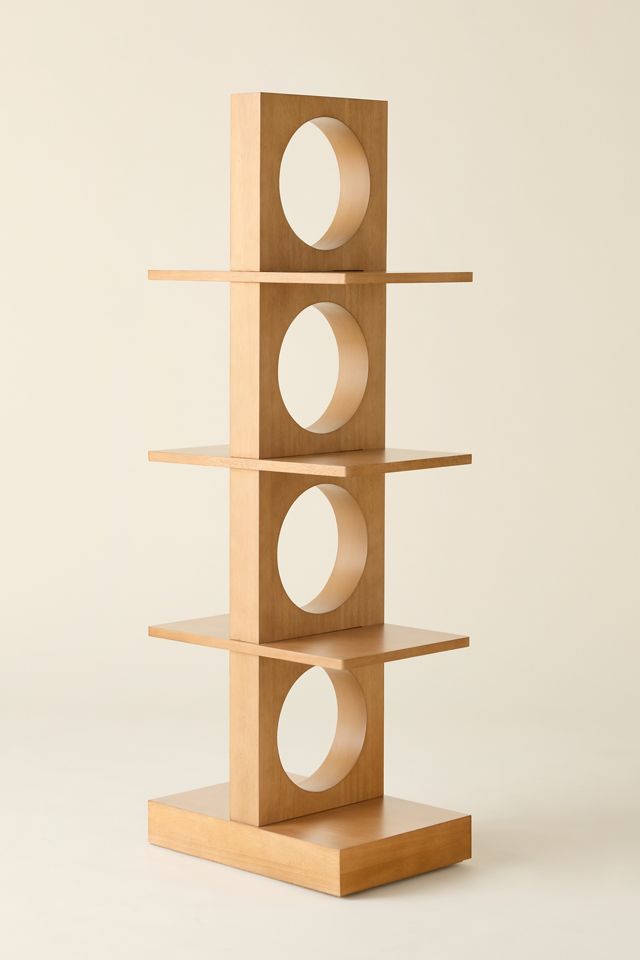 Frankie Abstract Circle Cutout 4-Tier Pillar Bookshelf #1
