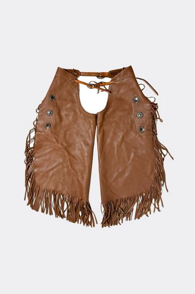 Vintage 1990s Barbed Wire Handmade Full Leather Western Chaps