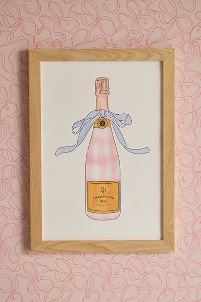 J.Hall Designs Pink Gingham Preppy Painted Art Print