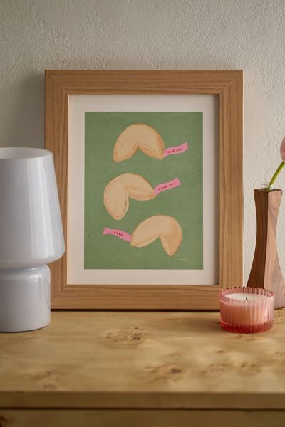 Esca Watercolors Love Fortune Cookies Matcha Art Print