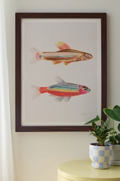 Esca Watercolors Colorful Fish Art Print