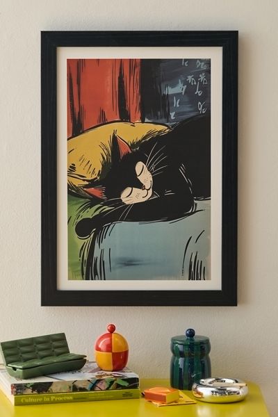 JunkyDotCom Ludwig The Black Cat Art Print