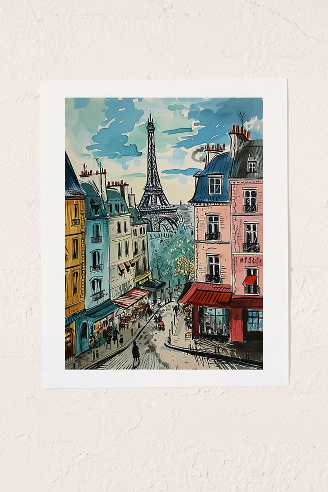 JunkyDotCom Paris Illustration Art Print #1