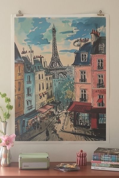 JunkyDotCom Paris Illustration Art Print