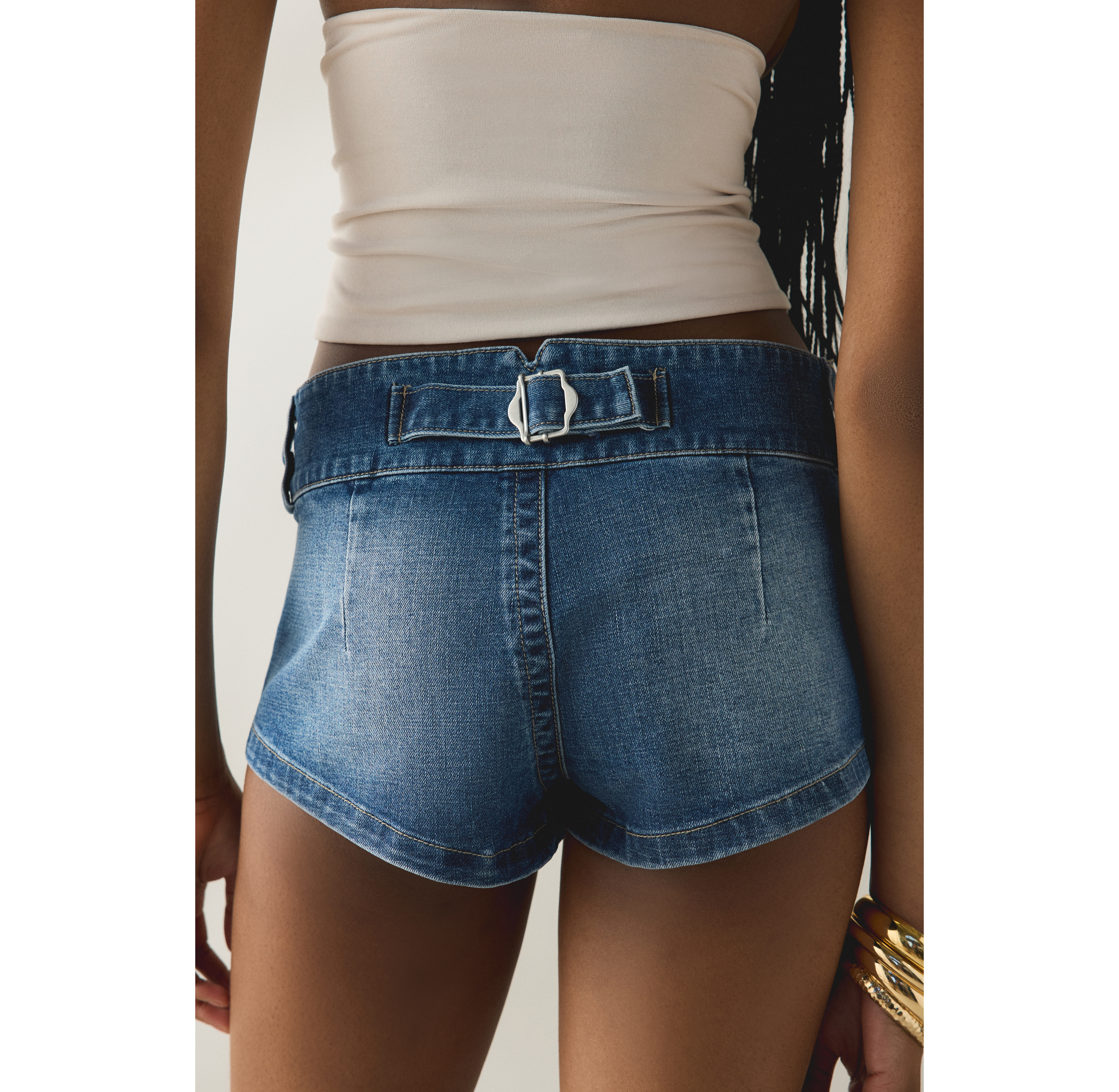 Abrand 00 Super Low-Rise Mini Denim Shorts