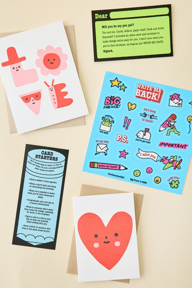 Egg Press Write Me Back! Love Heart Pen Pal Kit #1