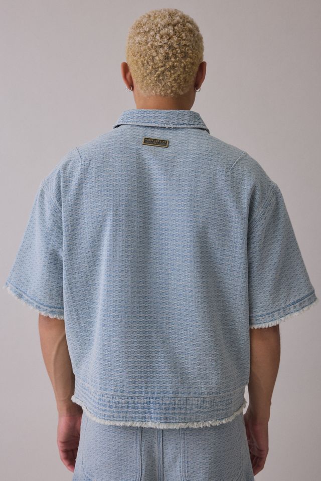 Honor The Gift Vintage Indigo Denim Zip-Up Short Sleeve Overshirt #2
