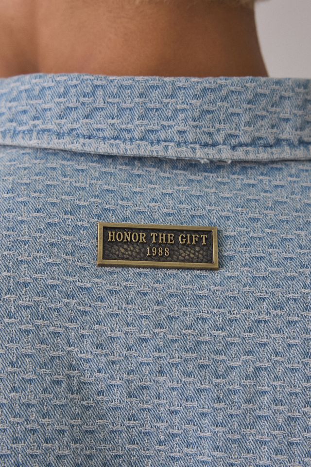 Honor The Gift Vintage Indigo Denim Zip-Up Short Sleeve Overshirt #3