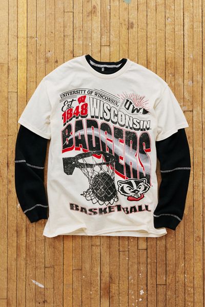 NCAA University Of Wisconsin Badgers Basketball Graphic Tee