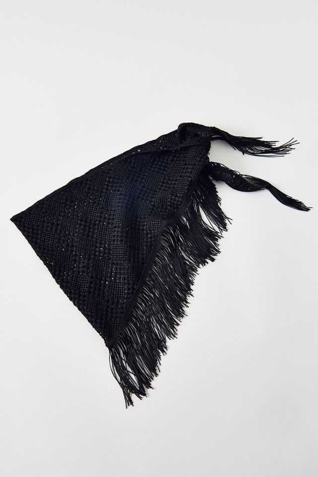 Oversized Fringed Crochet Headscarf #1