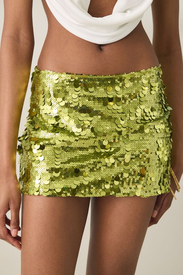 Jupe-short micro mini à taille basse avec paillettes Triste NIA #1