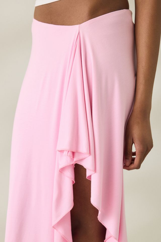 NIA Mar Asymmetric Ruffle Mesh Midi Skirt #4