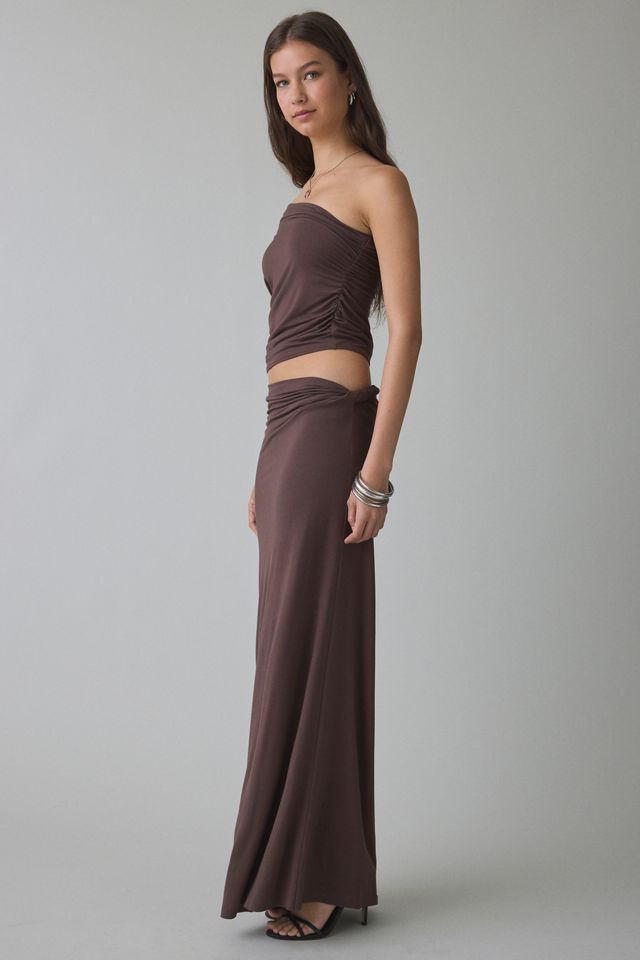 NIA Bartolo Jersey Knit Asymmetric Off-The-Shoulder Top #3