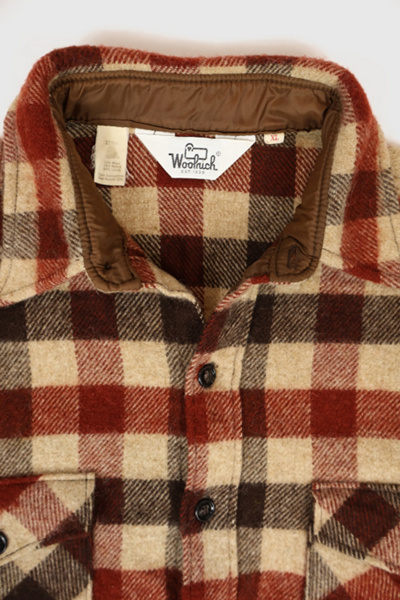 Vintage Plaid Woolrich Wool Button-Down Shirt