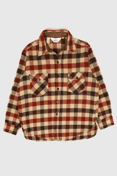 Vintage Plaid Woolrich Wool Button-Down Shirt