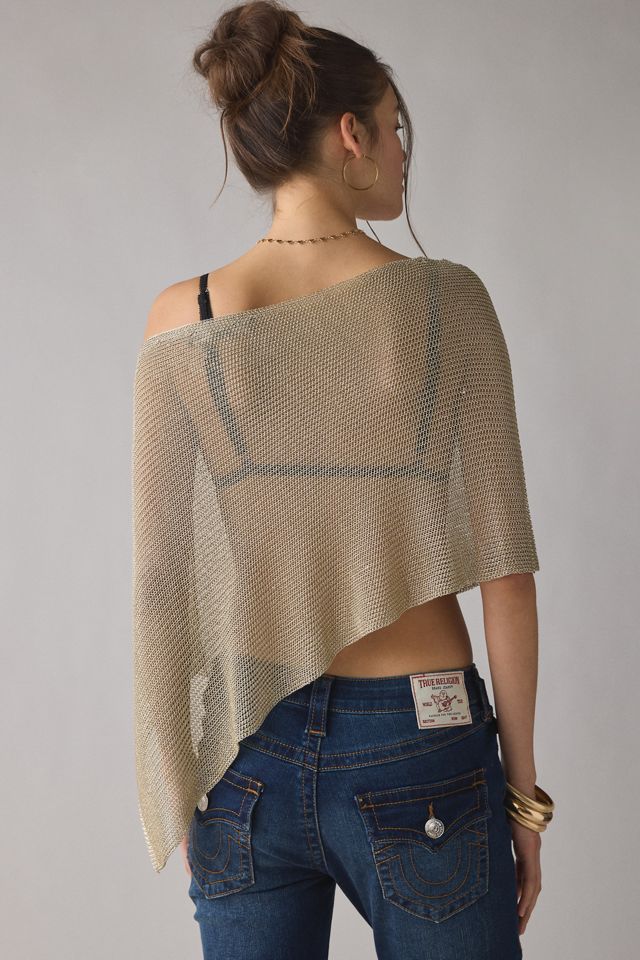 Lioness Luminous Asymmetric Sheer Poncho Top #2