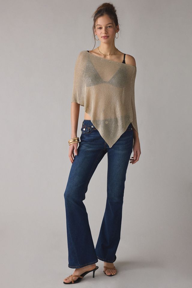 Lioness Luminous Asymmetric Sheer Poncho Top #3