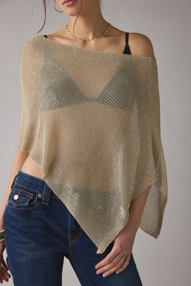 Lioness Luminous Asymmetric Sheer Poncho Top #4
