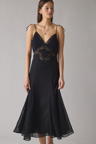 Lioness Harmony Lace Trim Slip Midi Dress