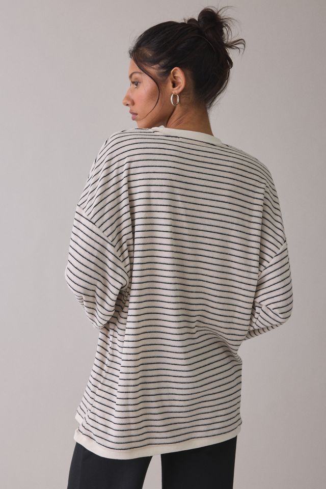 Lioness Bry Noir Stripe Oversized Long Sleeve Tee #1
