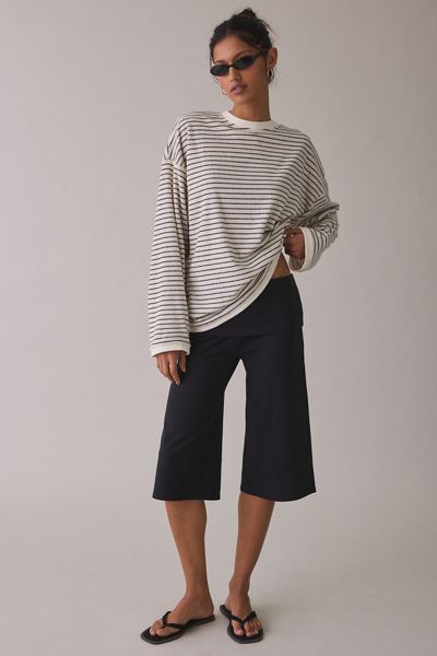 Lioness Bry Noir Stripe Oversized Long Sleeve Tee