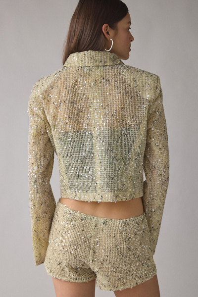 Lioness Slick Sequin Crop Jacket
