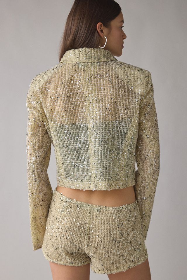 Lioness Slick Sequin Crop Jacket #2