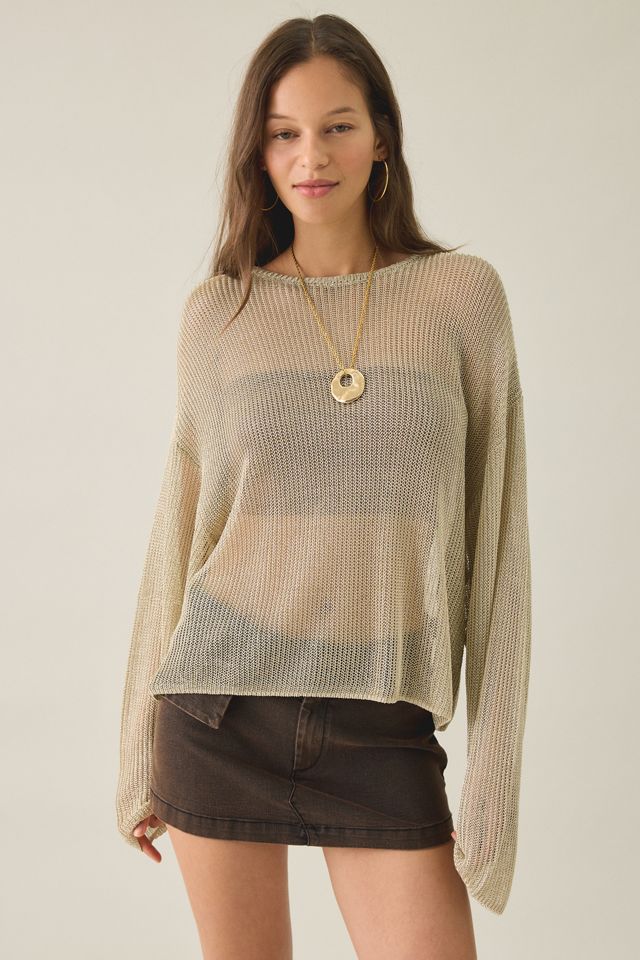Lioness Bloom Sheer Oversized Long Sleeve Top #2