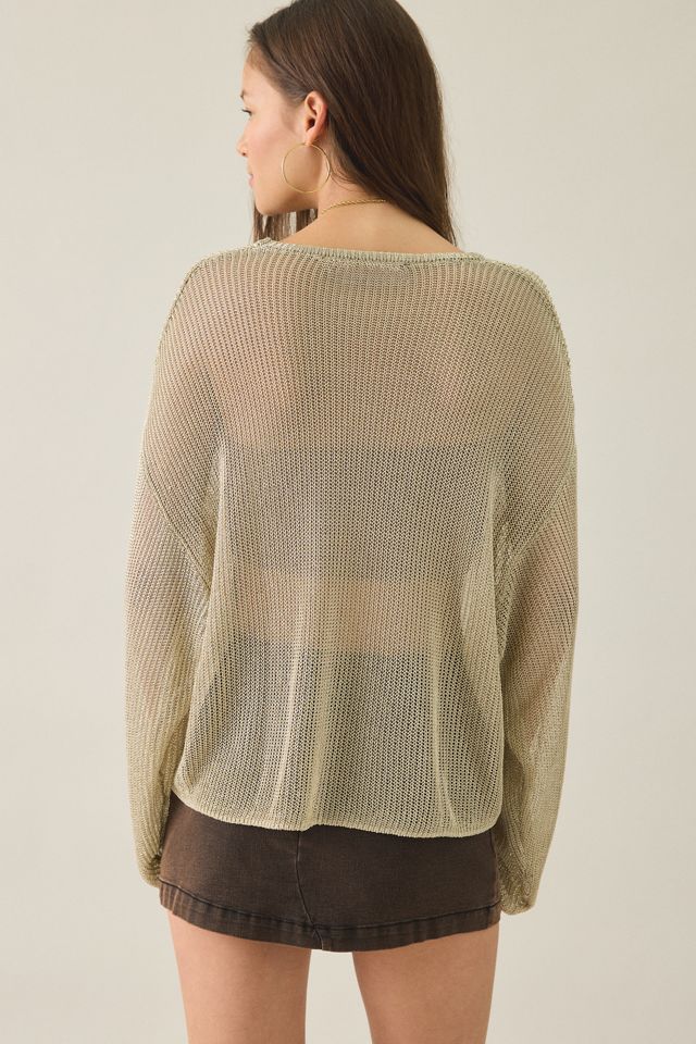 Lioness Bloom Sheer Oversized Long Sleeve Top #4