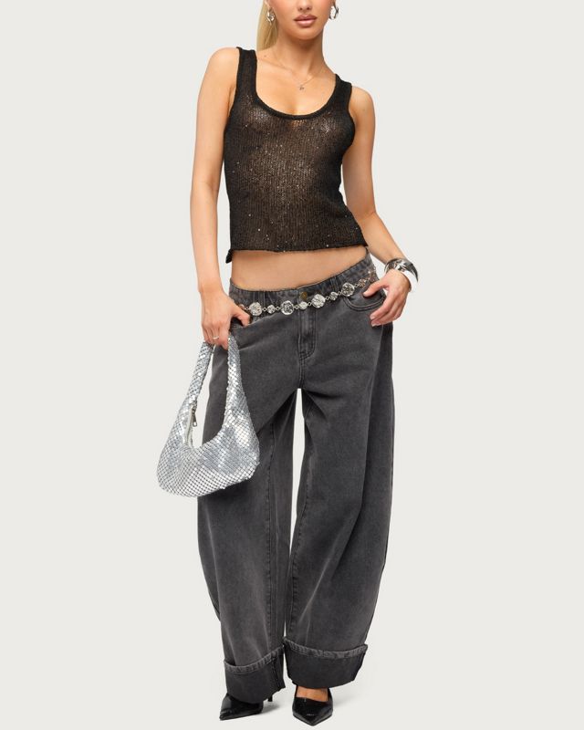 Edikted Petite Kella Low Rise Baggy Jean #1