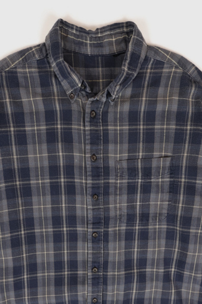 Vintage Plaid Flannel Button-Down Shirt