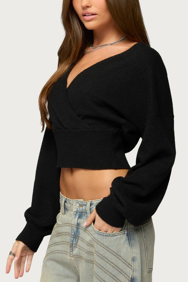 Edikted Lillia V Neck Wrap Sweater #3