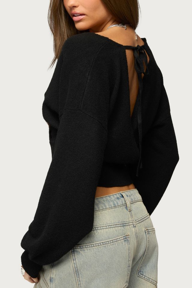 Edikted Lillia V Neck Wrap Sweater #2