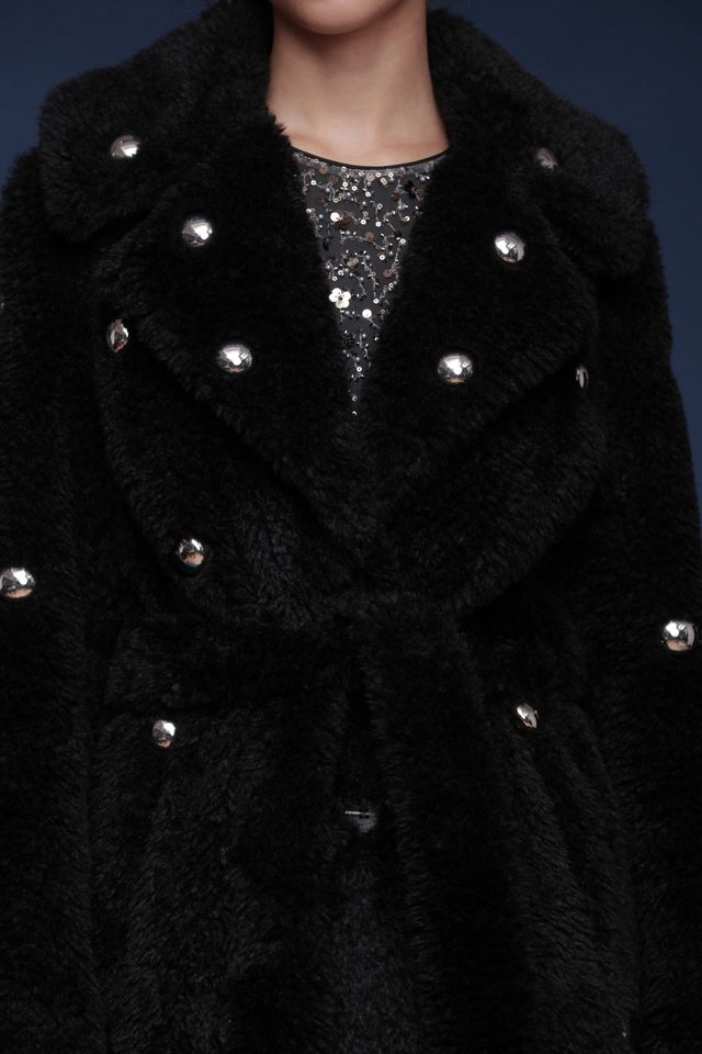 Avec Les Filles Studded Faux Fur Wrap Coat #1