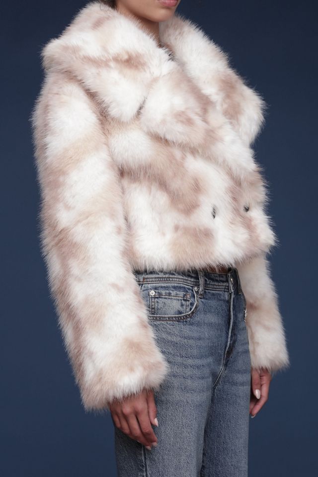 Avec Les Filles Faux Fur Collared Cropped Coat #3