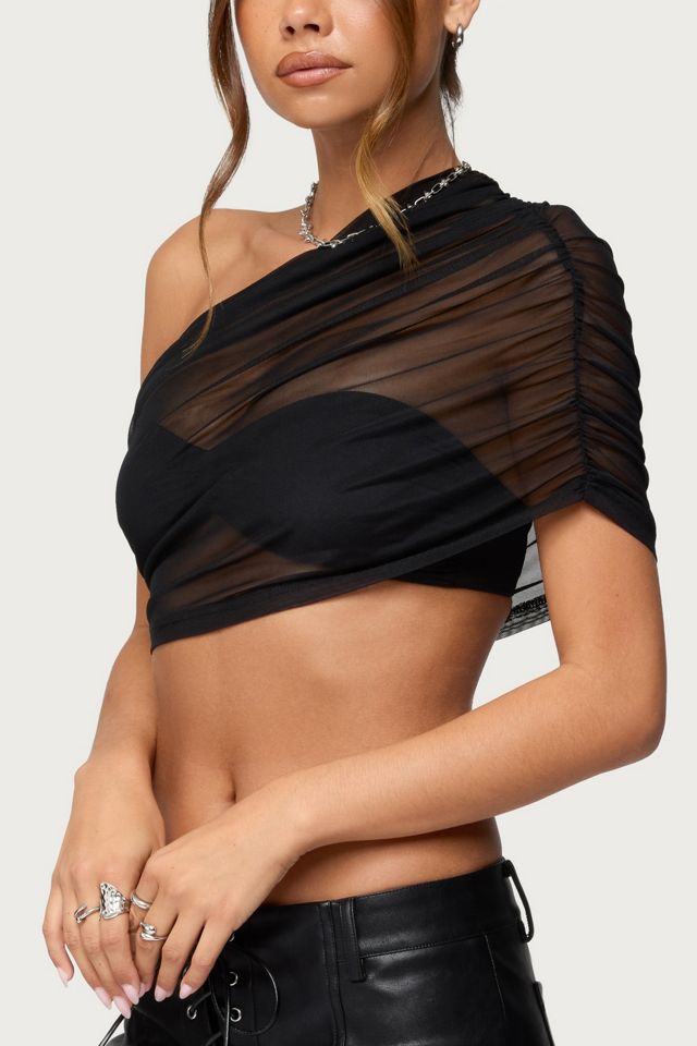 Edikted Layered Bandeau Sheer Mesh Top #2