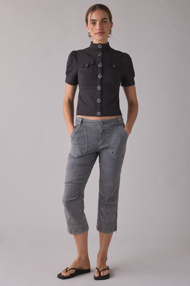 Motel Renia Short Sleeve Military Top #3