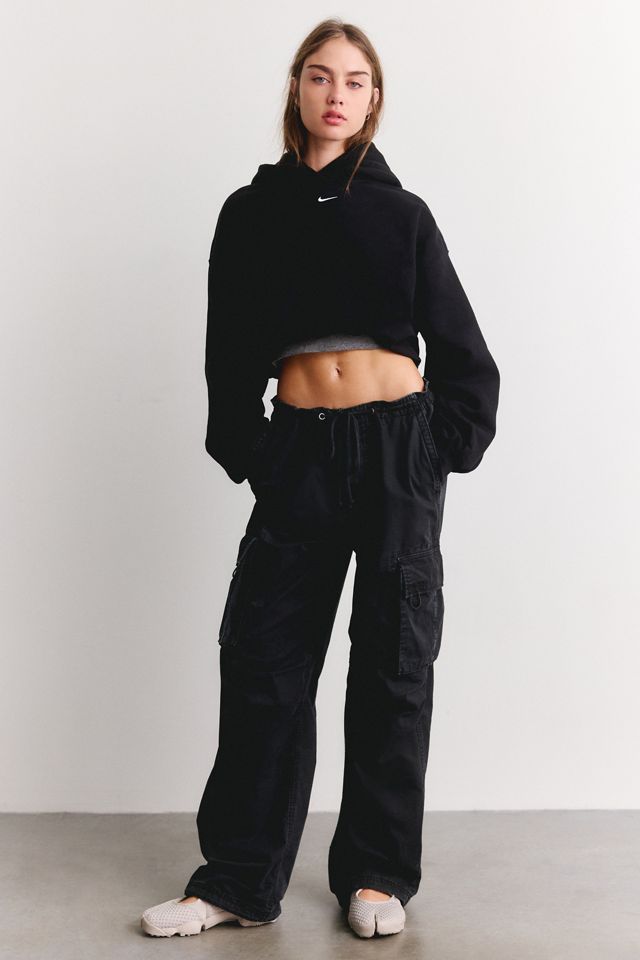 Nike Studio Fleece Oversized Cropped Hoodie Sweatshirt #2