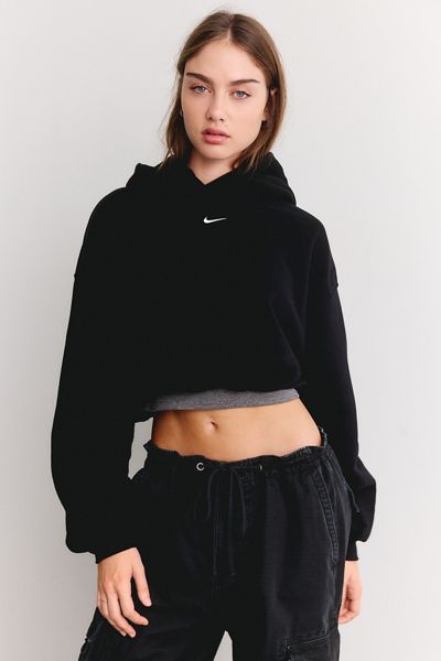 Nike Studio Fleece Oversized Cropped Hoodie Sweatshirt