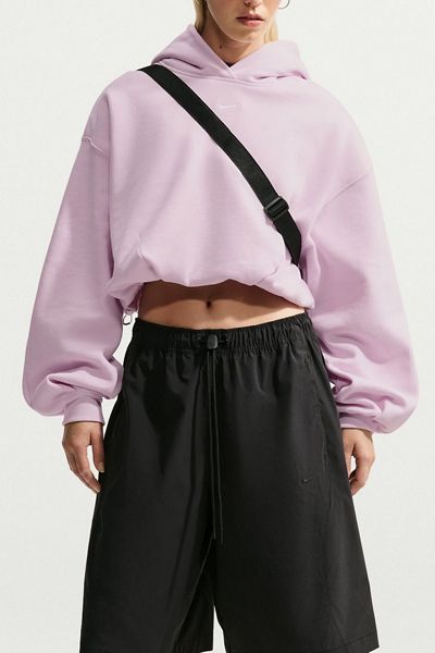 Nike Studio Fleece Oversized Cropped Hoodie Sweatshirt