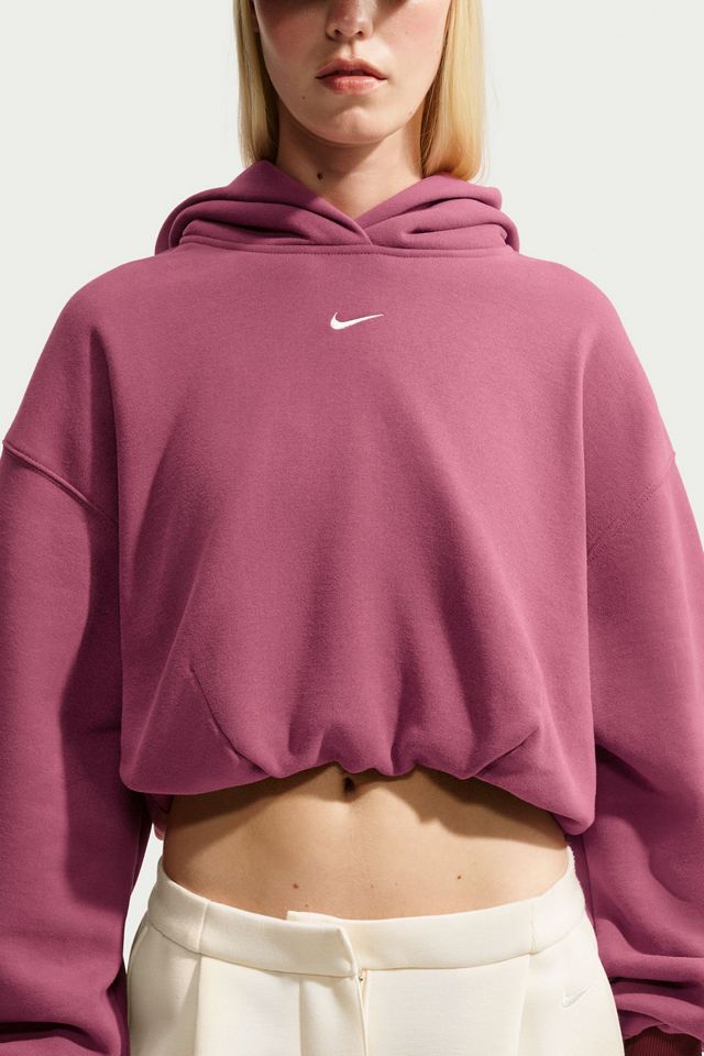 Nike Studio Fleece Oversized Cropped Hoodie Sweatshirt #1