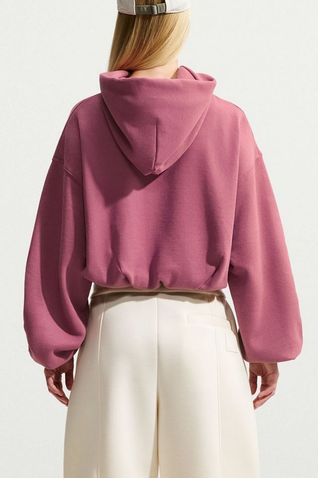 Nike Studio Fleece Oversized Cropped Hoodie Sweatshirt #2