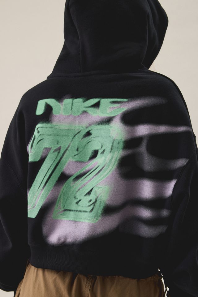 Nike Studio Fleece Graphic Oversized Cropped Hoodie Sweatshirt #1