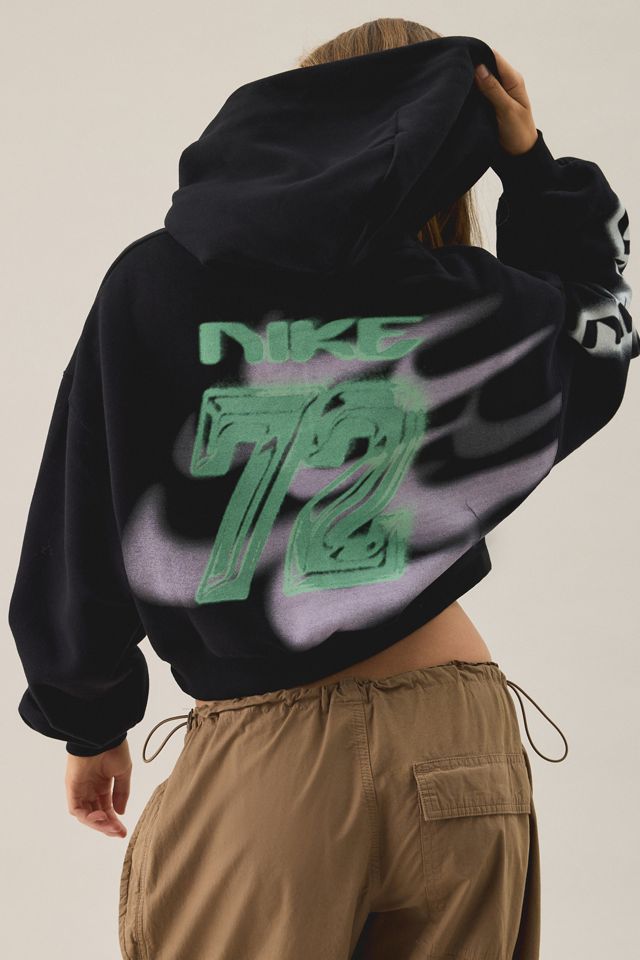Nike Studio Fleece Graphic Oversized Cropped Hoodie Sweatshirt #3