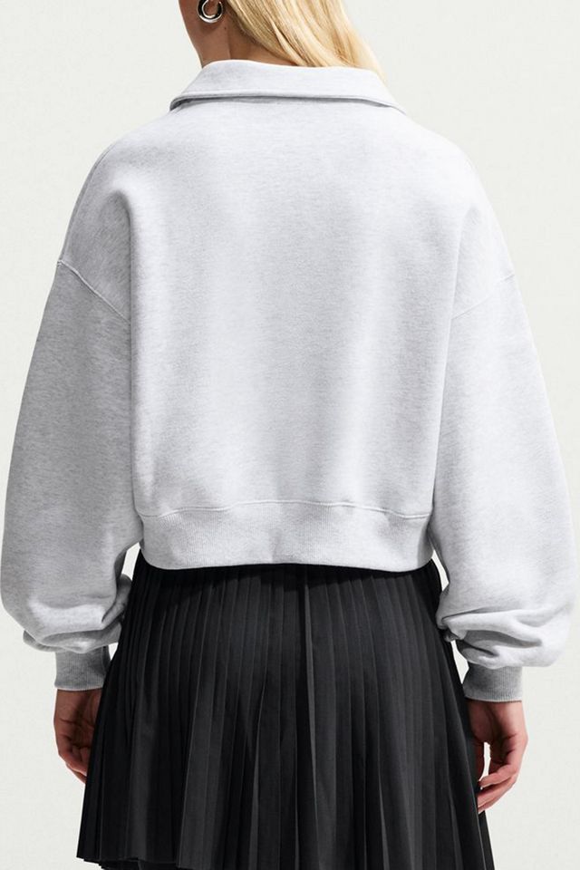 Nike Studio Fleece Oversized Cropped Polo Pullover #1